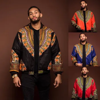 

Autumn Dashiki African Traditional Jackets Rich Bazin Men Long Sleeved Warm Coats Ankara Streetwear Vestidos Africanos Clothing