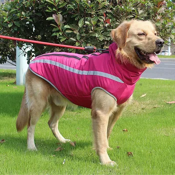 

Pet Autumn Winter Outdoor Clothes Large Dogs Warm Jackets Padded Fleece Coat Safety Reflective Design Zipper Clothing Vest Coat