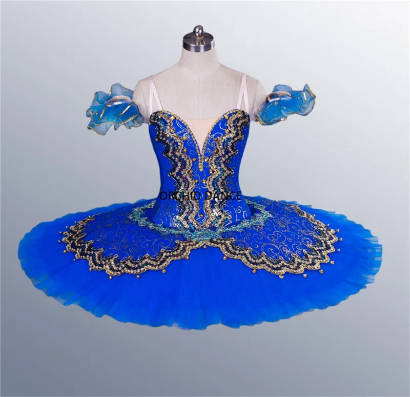 Royal blue Профессиональная детская одежда для выступлений на сцене для девочек; зеленая балетная пачка - Цвет: Royal blue