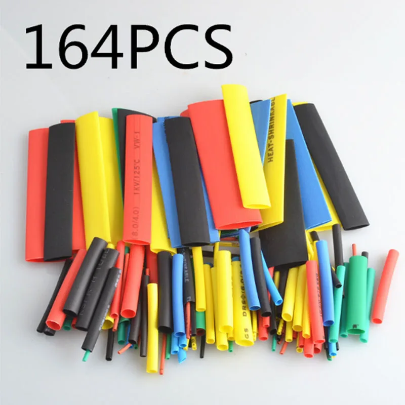 

164pcs/Set Heat Shrink Tube termoretractil Polyolefin Shrinking Assorted Insulated Sleeving Tubing Wrap Wire Cable Sleeve Kit