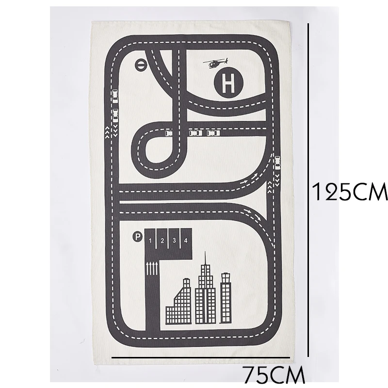 Детский игровой коврик с дорожкой, хлопковые коврики, хлопковый коврик для трека, коврик для мальчика, декор для комнаты, скандинавский популярный игровой коврик для детской комнаты для мальчика - Цвет: MODEL 3