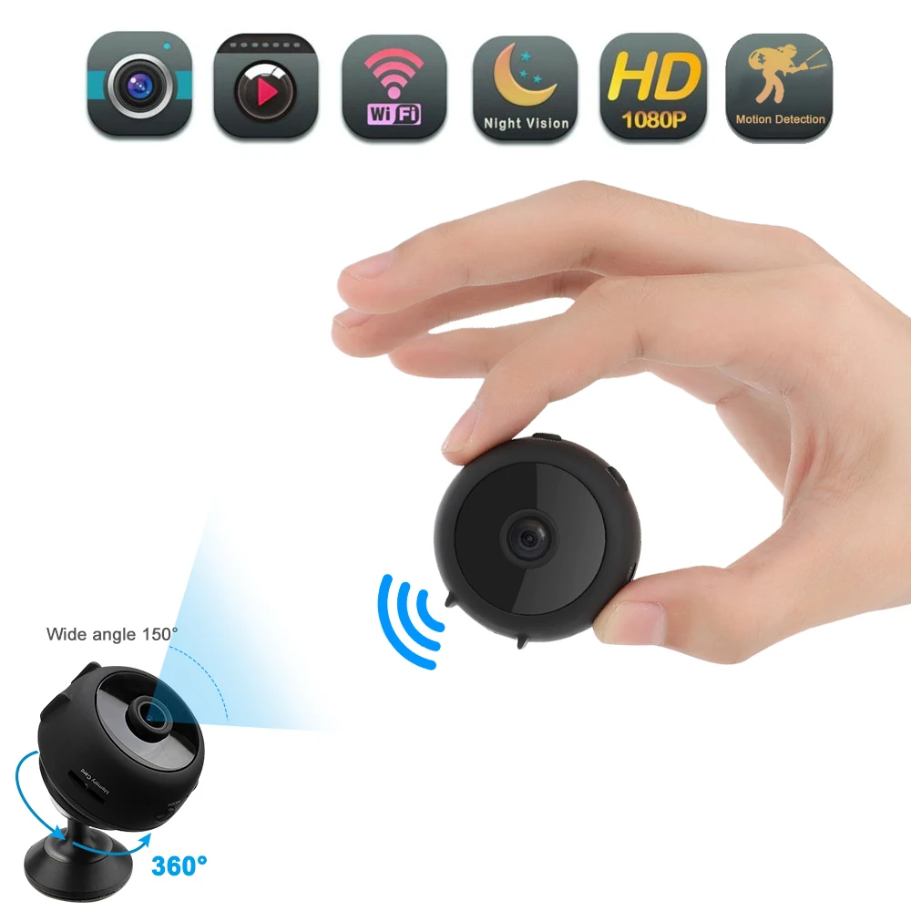 

Mini IP Camera Home Security Camera WiFi Night Vision 1080P Wireless Surveillance Camera Remote Monitor Phone App