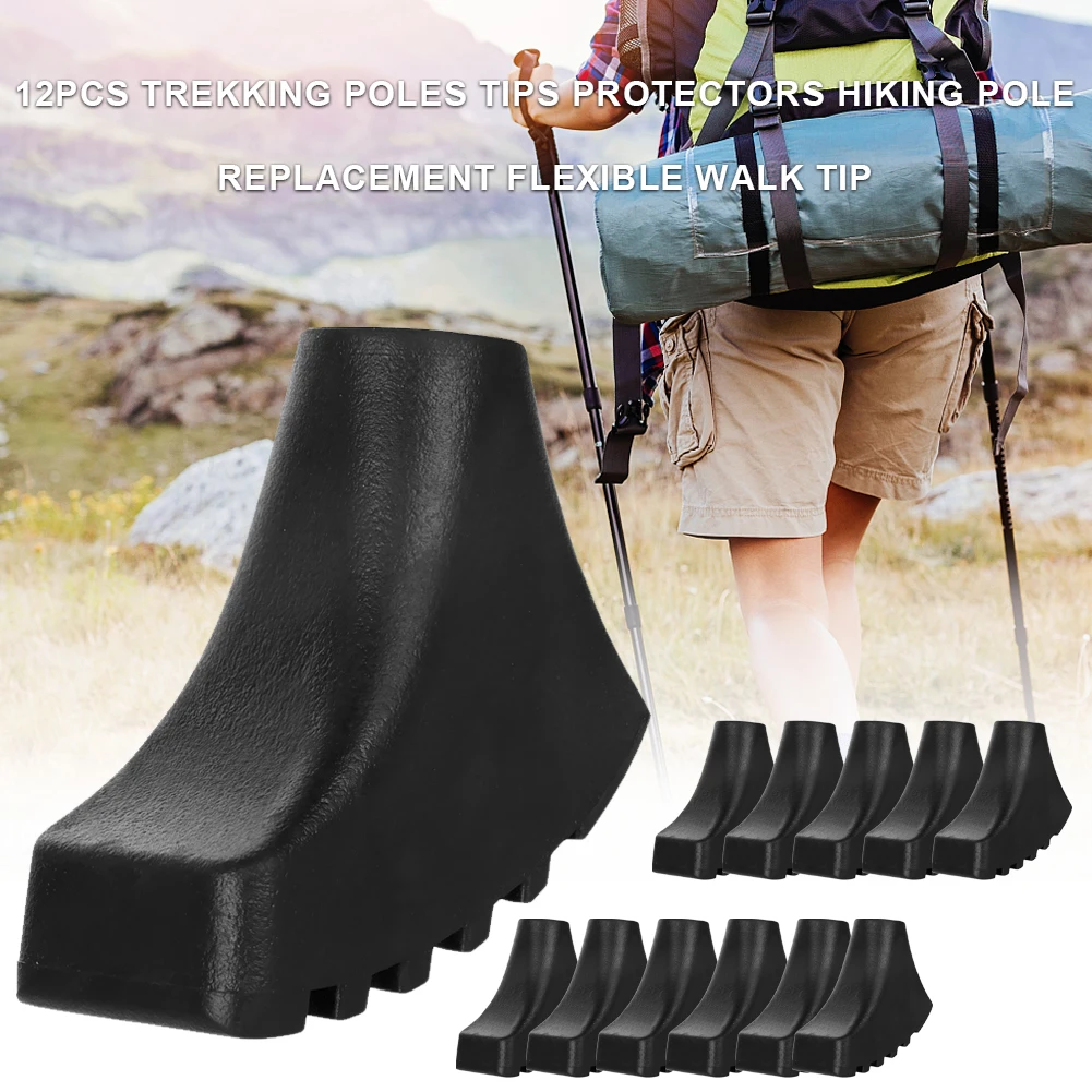 

10pcs Outdoor Sport Trekking Pole Rubber Hike Protector Climb Replacement Alpenstock Outdoor Tip Cap Hiking Pole Protector