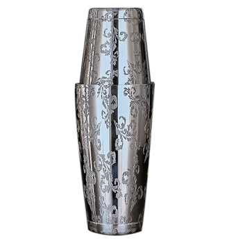 

Boston Cocktail Shaker Creative Engraving Martini Bar Cocktail Shaker Stainless Steel Flair Mixing Tin Set Party Bar Tools B
