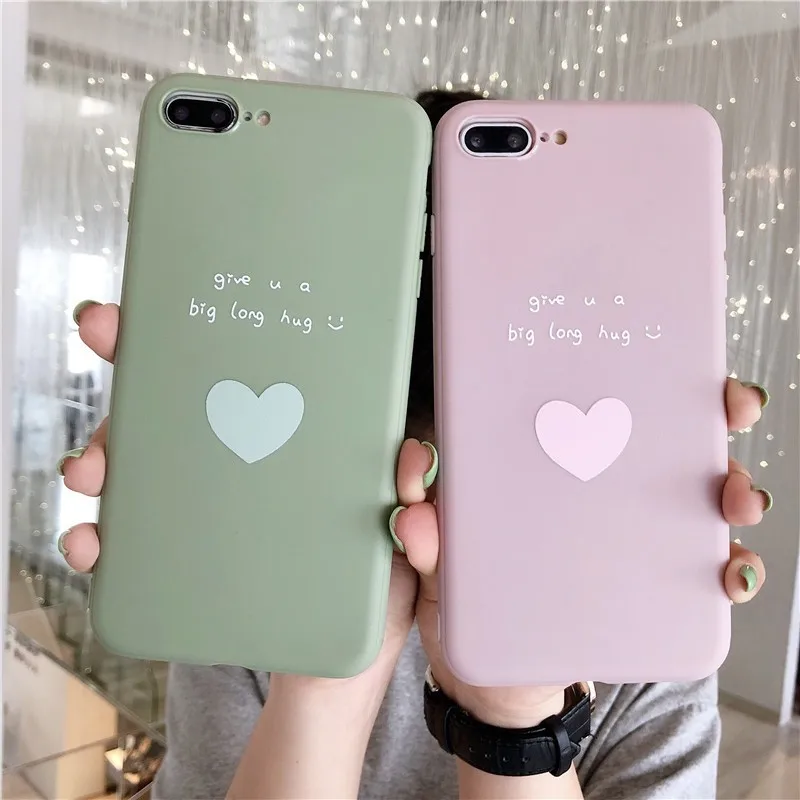 For Iphone 7 8 Plus 6s Love Smiley Face Text Pattern Phone Case For IPhone X XS 7 8 Plus 6 6S Soft Silicone Cover Case
