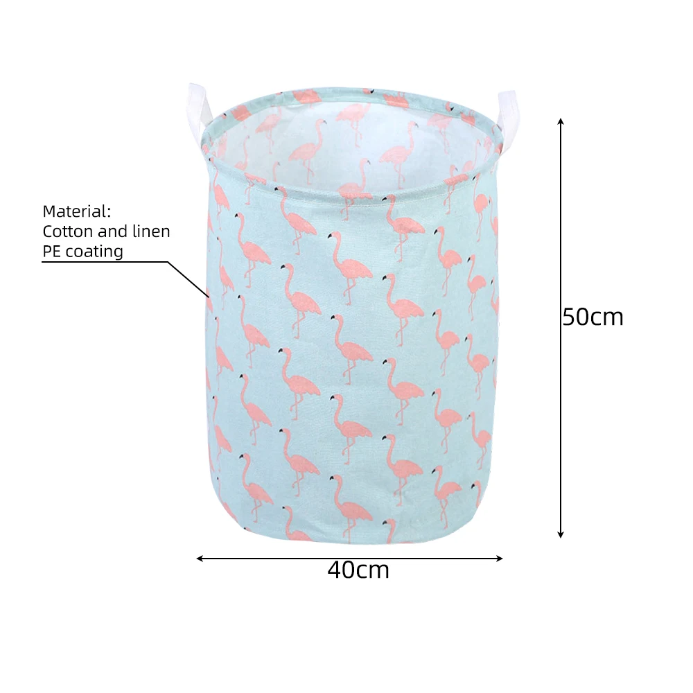 40x50cm Folding Laundry Basket Round Storage Bin Bag Large Hamper Collapsible Clothes Toy Holder Bucket Organizer Large Capacity