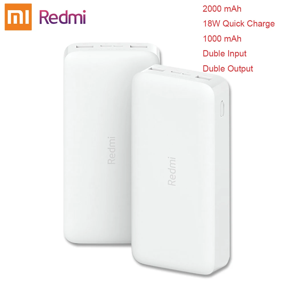 Оригинальный внешний аккумулятор Xiaomi Redmi 20000 мАч быстрая зарядка 18 Вт 10000