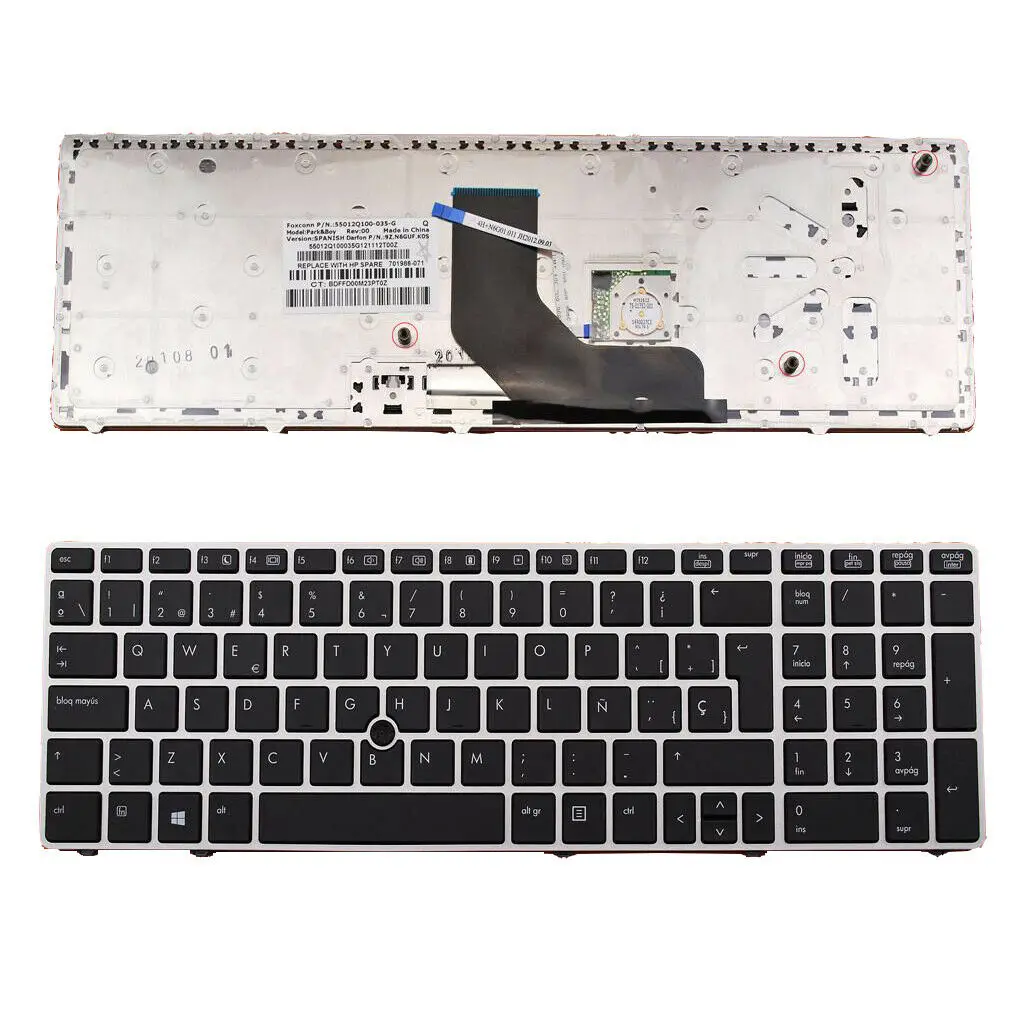 Замена испанской клавиатуры для hp EliteBook 8560p 8570P 8560B с рамкой