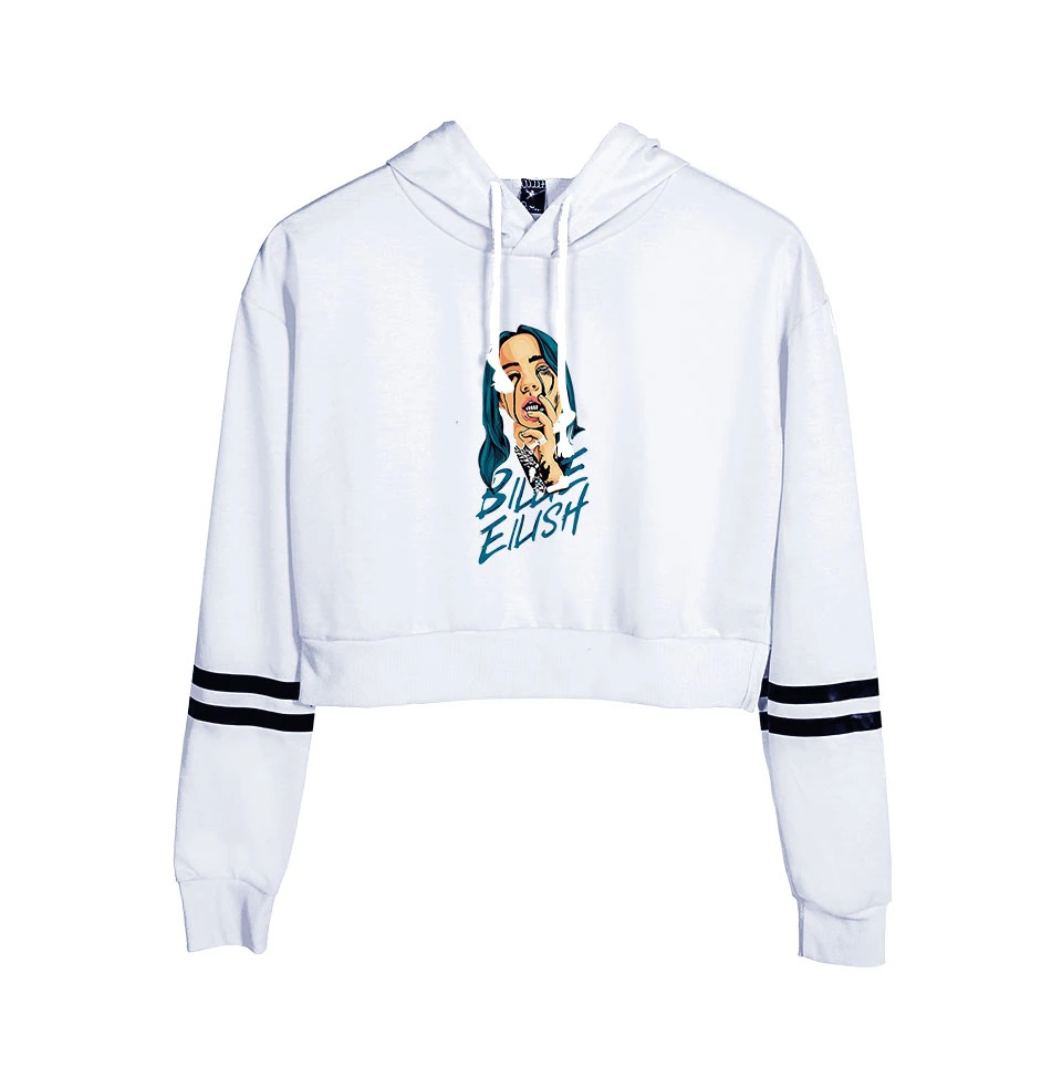 New Fashion Billie Eilish crop Top Hoodies Sweatshirt Women Pullovers Billie Eilish Hoodies Casual women's/girl's orange Hoody
