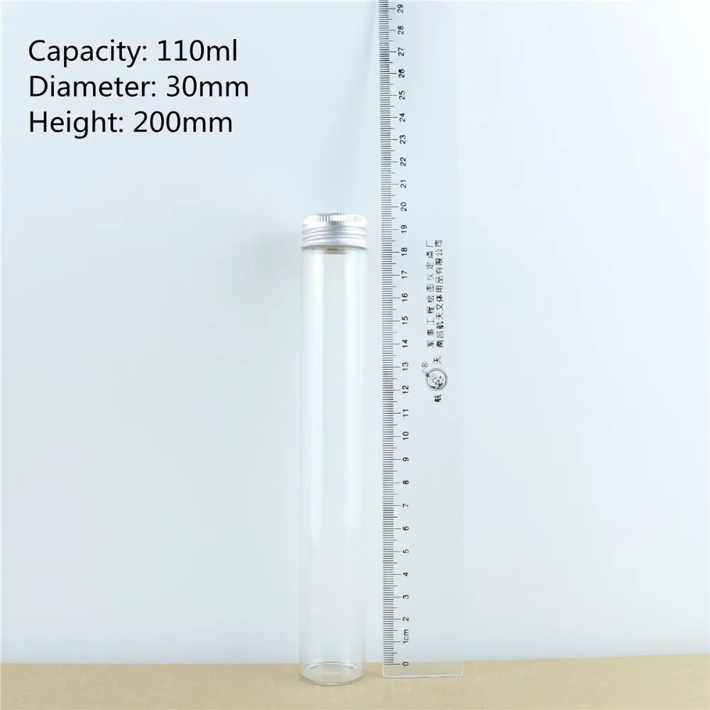 12PCSlot 60ml80ml100ml110ml Glass Bottles Aluminum Cap Cute Jar Vials DIY Craft Container Transparent Perfume Bottles (10)