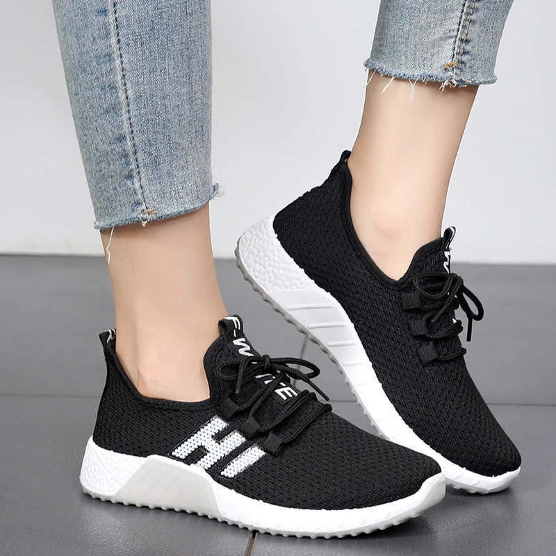 Zapatillas verano para Zapatillas de transpirables, zapatillas negras diseño de tenis para mujer, zapatillas informales, zapatillas baratas para chicas, novedad de 2020|Zapatos vulcanizados de mujer| - AliExpress