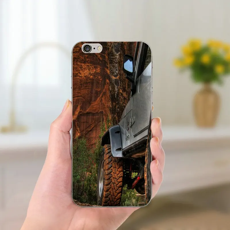 Picture 9 Jeeps Wrangler мягкие чехлы для телефонов из ТПУ для iPhone 8 7 6 6S Plus X 5 5S SE 5C Тонкий Силиконовый противоударный прозрачный чехол - Цвет: Picture 9