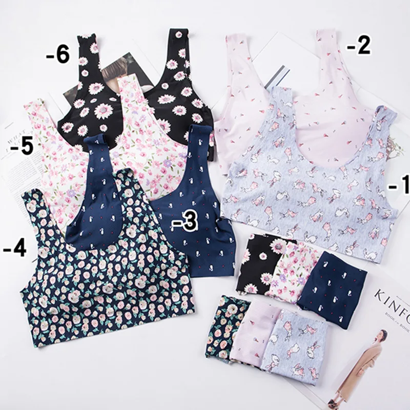 

Women Seamless Underwear Bra Set Sexy Push Up Bras and Panties Set Floral Padded Crop Top Female Sexy Lingerie Set