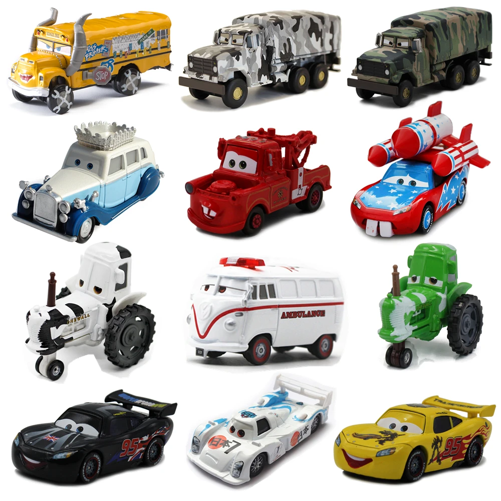 

Disney Pixar cars 2 3 toys McQueen Mater Cow School Bus Limited Edition 1:55 Diecast Vehicle Metal Alloy Boy Toy Birthday Gift