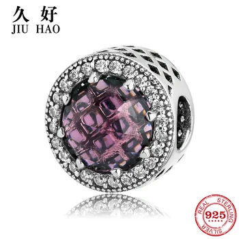 

925 Sterling Silver round Wine Red Beads Womens Accessories Fit Original JIUHAO Charms Bracelet Necklace Jewelry trendy 2018