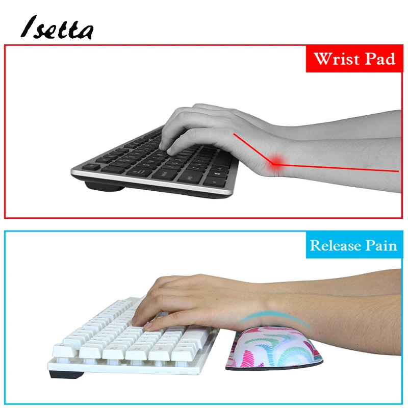 DIY   Customize Picture Logo Memory Foam Ergonomics Mouse Pad Keyboard Pad Wrist Rest Support   for Office Work
