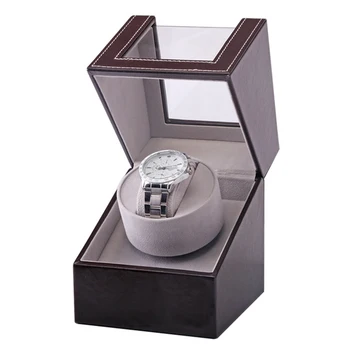 

Transparent Cover Automatic Mechanical PU Leather Motor Shaker Jewelry Case Display Box Shopping Mall Watch Winder Wristwatch