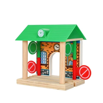 

Wooden Train Track Accessories Kids Toy Train Wooden Train Scene Model for Children Gift