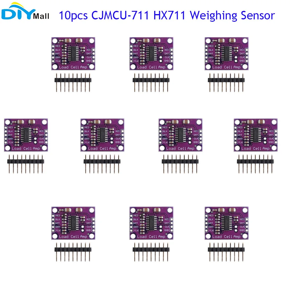 

10pcs HX711 Weighing Sensor High-precision Electronic 24 bit A/D Conversion Adapter Load Cell Amplifier Board CJMCU-711