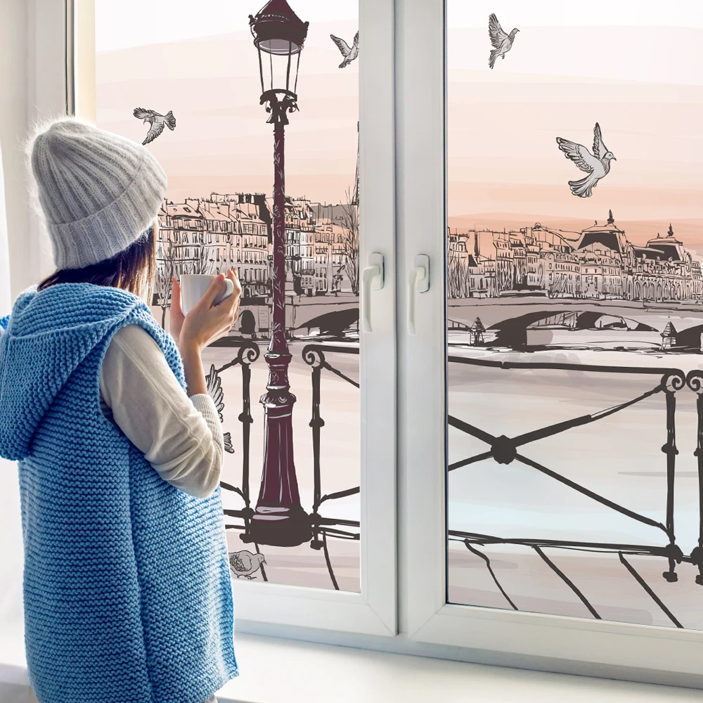 Матовая пленка для окна витражная HTV теплопередача виниловые наклейки на стекло