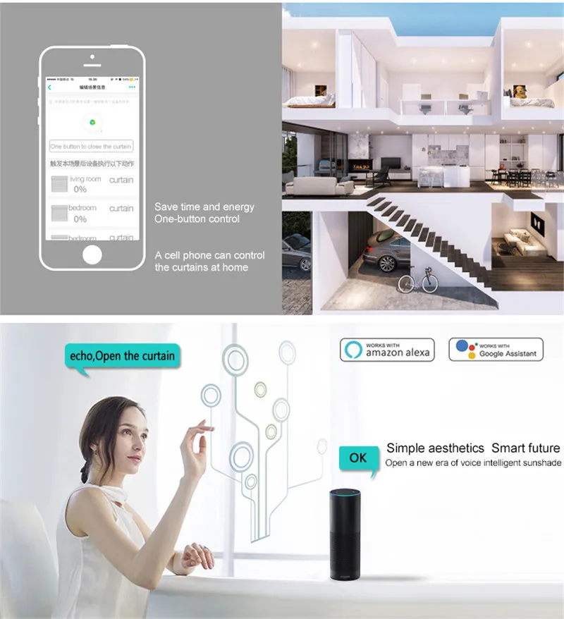 Умный дом, WiFi, умные электрические жалюзи, переключатель штор, голосовое управление от Alexa Google Home switchbot, занавеска