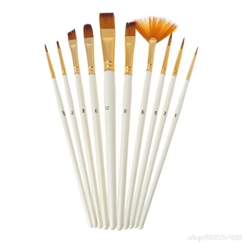 

10pcs Nylon Hair Wooden Handle Watercolor Paint Brush Pen Set DIY Oil Acrylic Painting Brushes O02 20 Dropshipping