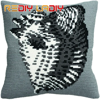 

Cross Stitch Cushion Conque Pattern Make Your Own Pillow Crafts Chunky Cross Stitch Kits Printed Canvas Acrylic Yarn Pillow Case