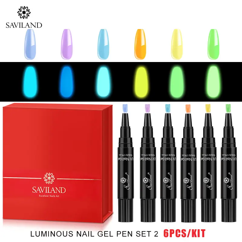 SAVILAND светится в темноте, Гель-лак для ногтей, набор для маникюра, Гель-лак для ногтей, светящийся, долговечный, для салонного дизайна, наборы для дизайна