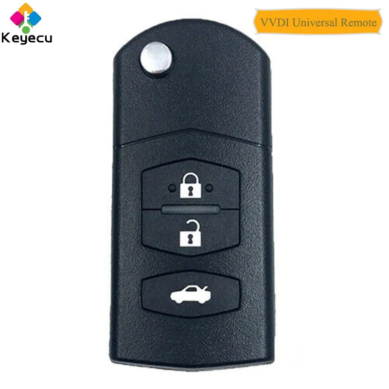 

KEYECU 1PC 5PC XHORSE English Version for Mazda Style Universal Remote Car Key - 3 Buttons - FOB for VVDI Key Tool VVDI2