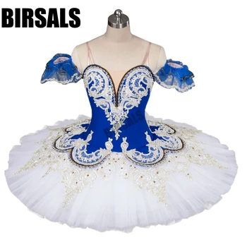 

Free Shipping Adult Women Kids Girls Ballet Professional Tutus The Snow Flake In Nutcracker Blue White Ballet Tutu BT9044A