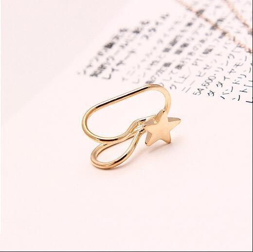 5Pcs/Set Ear Cuff Gold Leaves Non-Piercing Ear Clips Fake Cartilage Earring Jewelry For Women Men