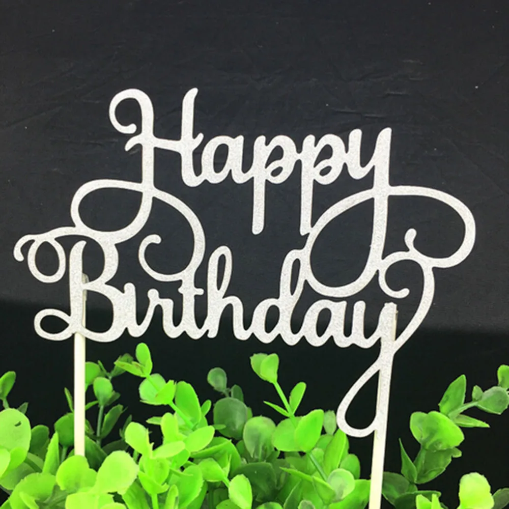 

1Pcs Happy Birthday Cake Flags Creative Multi-color Cake Topper Double Stick for Family Birthday Party Baking Deco Supplies