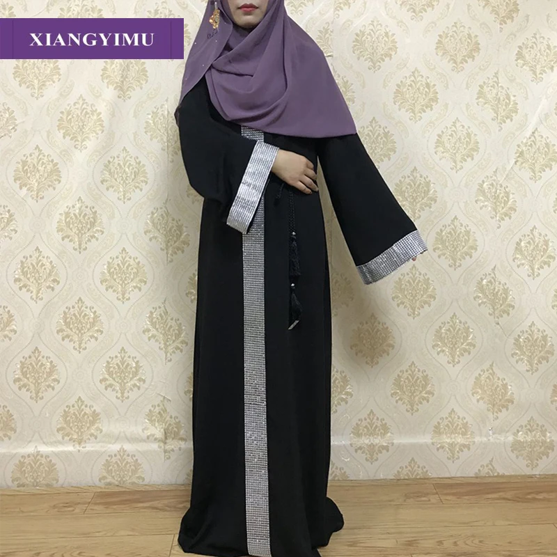 F803 Элегантное открытое abaya женское кружевное гладкое платье Плюс Размер Свободное платье Взрослый мусульманский кафтан jilbaw одежда