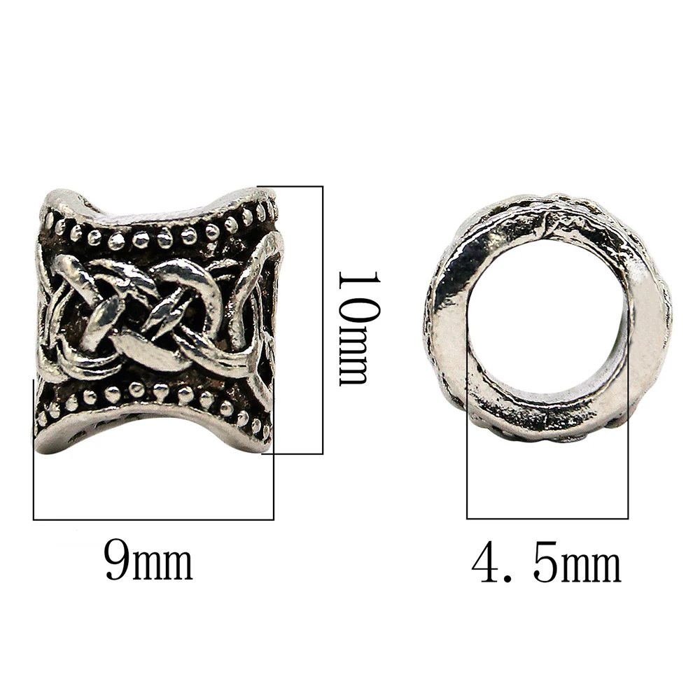 48Pcs Norse Vikings Runes Hair Beard Braiding Beads for Bracelets Necklace DIY