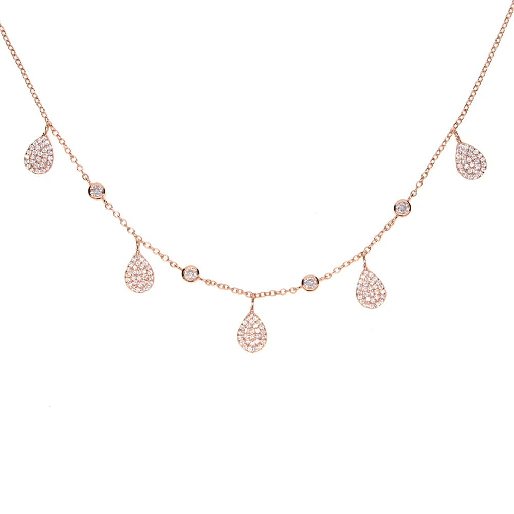 Ожерелье чокер из серебра 100% пробы с фианитами класса ААА|dainty jewelry|drop necklacecharm necklace
