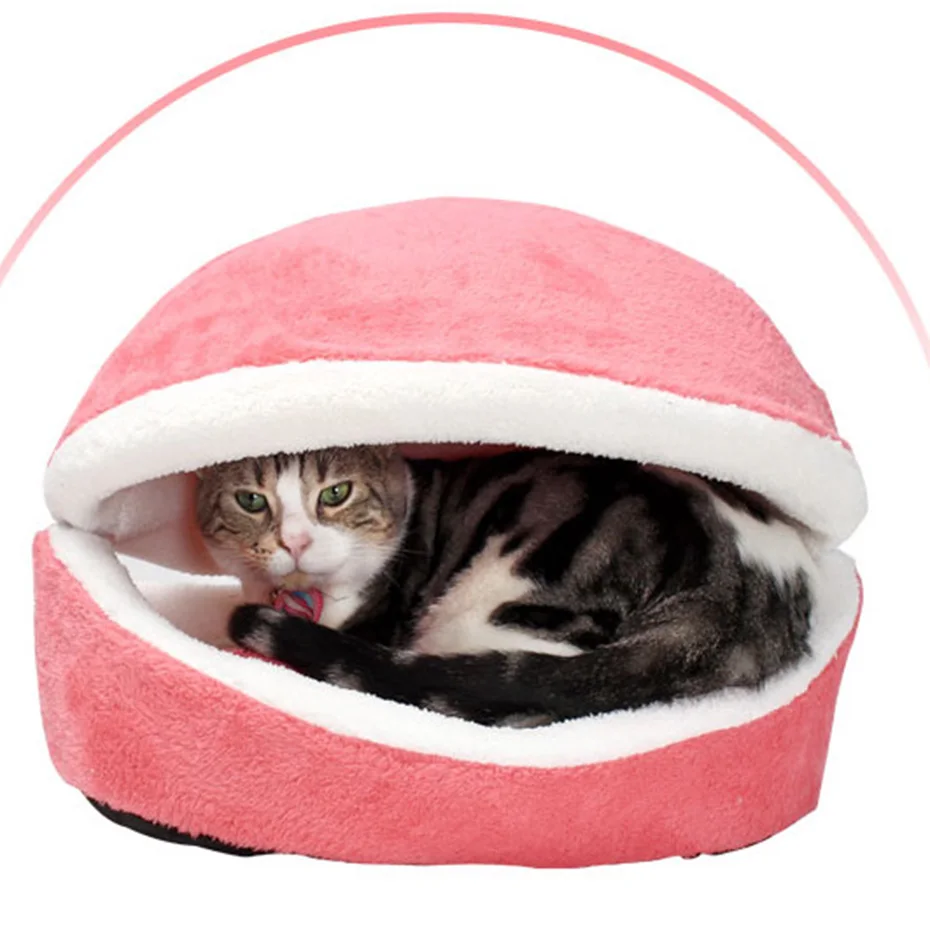 

Hamburg-style shell Cat Bed House Bed Disassemblability Windproof Warm Pet Puppy Nest Shell Hiding Burger Bun For All Season