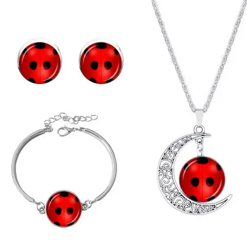 Ожерелье для девочек Coccinella septempintata ожерелье с животными драгоценным камнем и