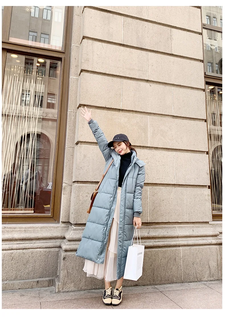 High Street split Parka Femme Hiver Повседневная зимняя длинная куртка с длинным рукавом женские толстовки размера плюс женская парка с хлопковой подкладкой