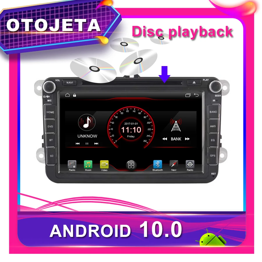 Автомобильный DVD плеер OTOJETA мультимедийная лента на Android 10 0 с GPS для PASSAT B6 CC 8 дюймов