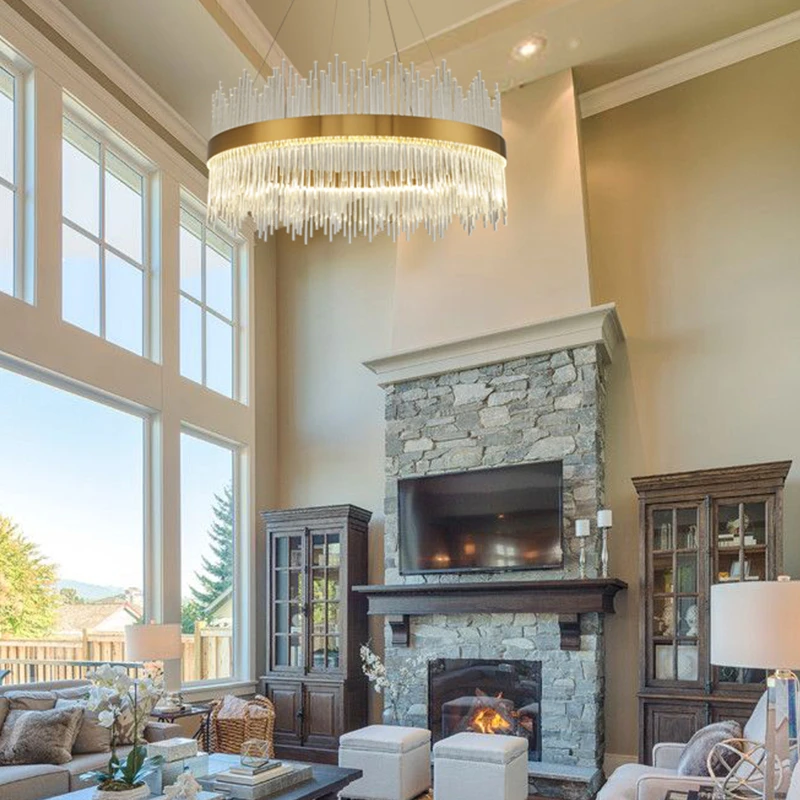 2021 Modern Round Crystal Chandelier For Dining Room Rectangle Design Kitchen Island Lighting Fixtures Chrome Led Cristal Lustre Pendant Lights Aliexpress