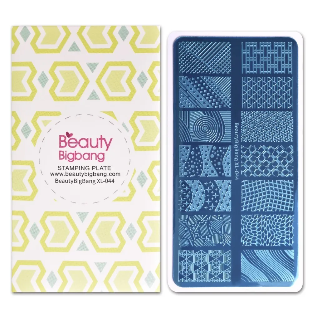 

Beautybigbang Stamping Plates Stainless Steel 6*12cm Lines Stars Striped Image Polka Dot Geometric Nail Art Stamp Plate XL-044