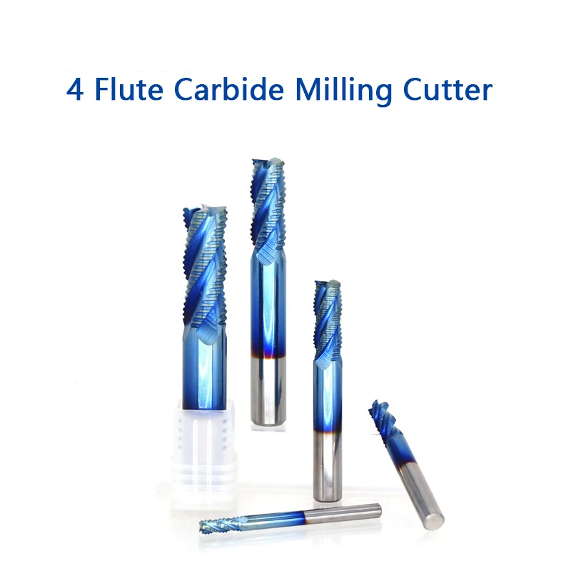 

1PCS Cutting 4 Flute Rough Leather Plating For Cnc Tungsten Steel Milling Cutter End Mill Alloy Carbide Metal Milling Tools