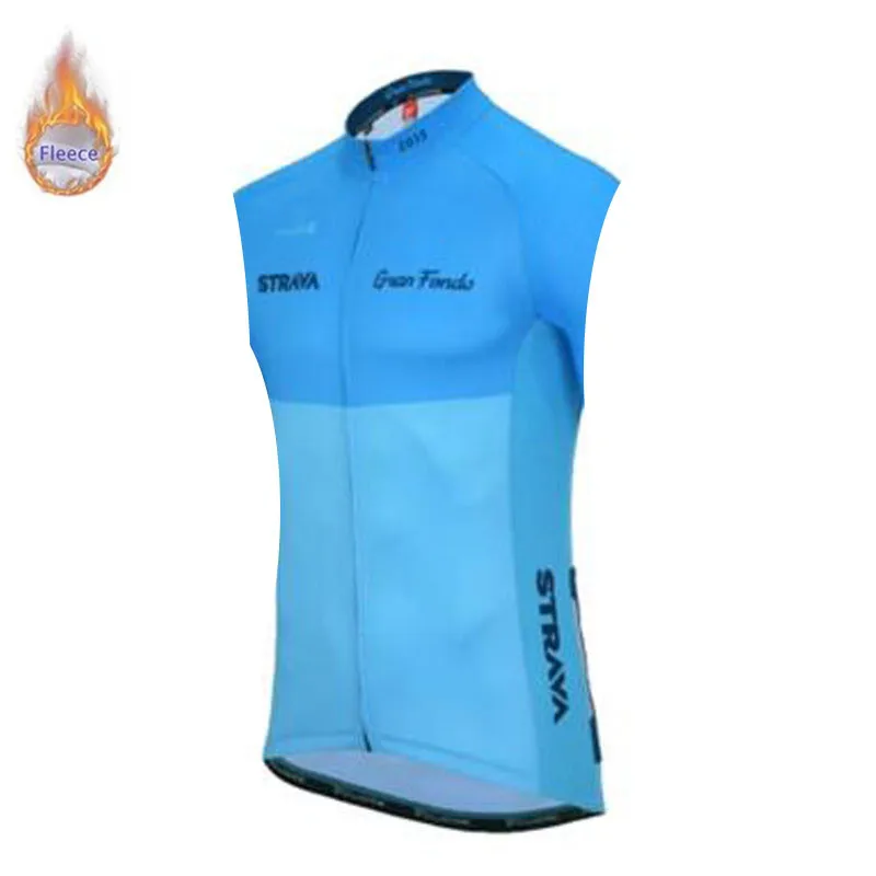 STRAVA Men Winter Thermal Fleece sleeveless Cycling Jersey Breathable Clothing Mountain Outdoor Bicycle Clothes