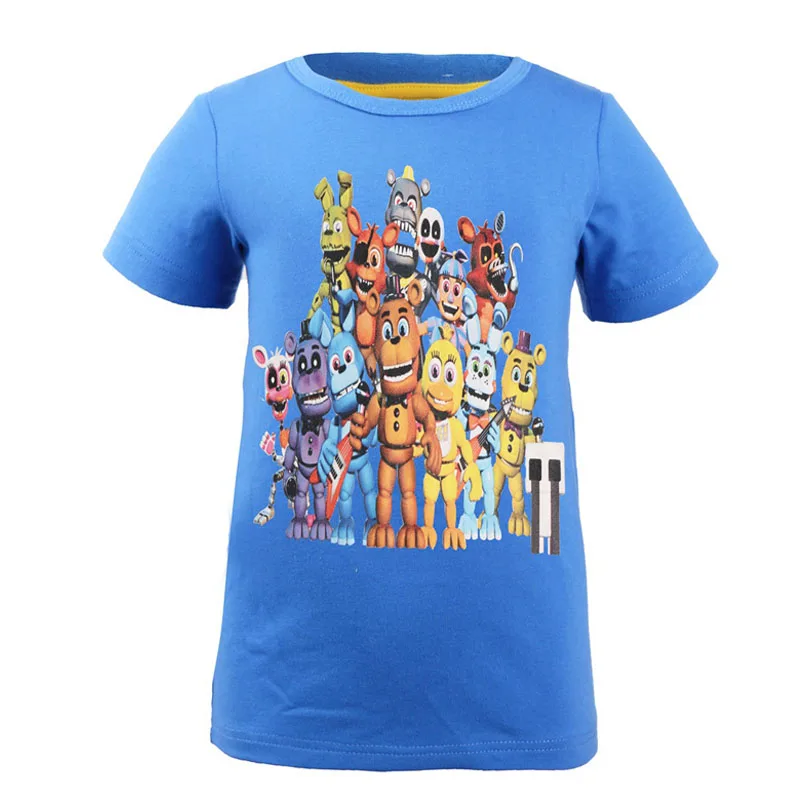 Детская футболка с короткими рукавами Five Night At Freddy летняя одежда для мальчиков FNAF