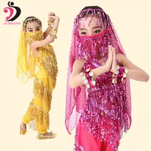 Набор костюма для танца живота индийское платье ручной работы Детские костюмы для танца живота для девочек подарок Болливуд ткань для выступлений 4 цвета