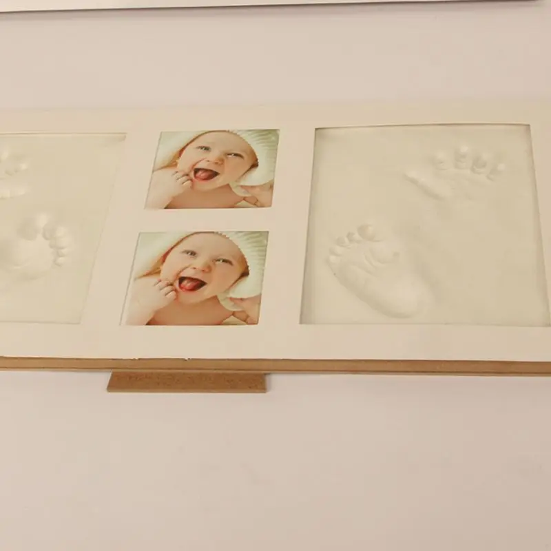 Креативные DIY Дети отпечаток руки отпечаток ноги фотографии дисплей деревянная фоторамка сувениры памятные памятью ребенка душ подарок