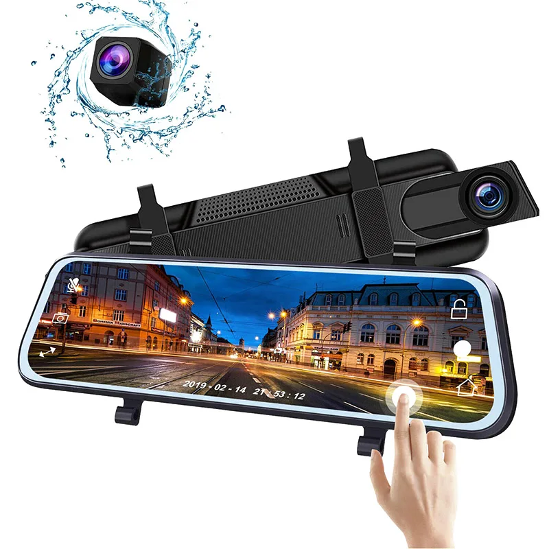 

2019 Full HD Mirror Dash Cam Video Recorder Smart Car Front Rear Dual Lens 1080P CSL88