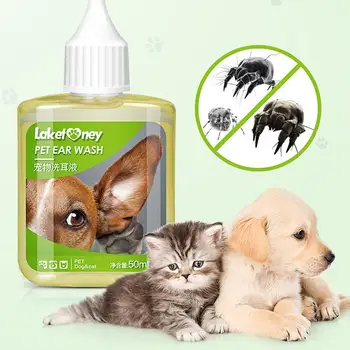 

50ml Cat And Dog Ear Cleaner Pet Ear Drops For Infections Control Yeast Mites Removes Ear Mites And Ear Wax Relieve Itching