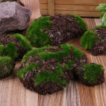 

1Pack Fake Moss Stones Craft Flower Green Plants Rock Artificial Landscape Stone Shop Window Office Fake Decor