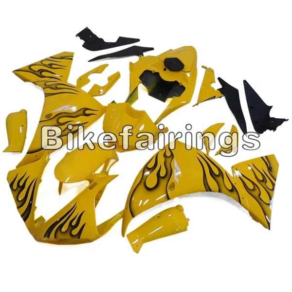 Полный комплект обтекателя Для Yamaha YZF1000 R1 2009 2010 2011 YZF R1 ABS пластиковые детали для мотоцикла кузов желтый с черным пламенем